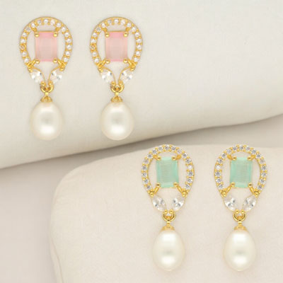 "Glimmering Drop Earrings Combo - JPER-23-901 - Click here to View more details about this Product